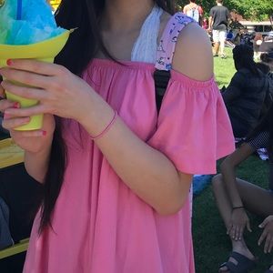 Off the shoulder pink sundress